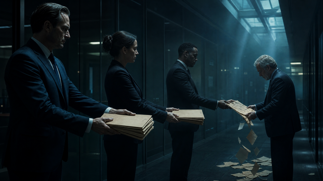 Chain of debt buyers passing an old account file from one collection agency to the next