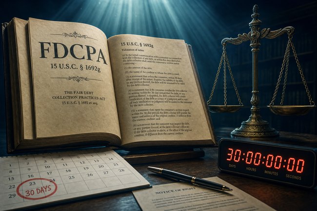 FDCPA rights and 30 day window to dispute debt with validation letter