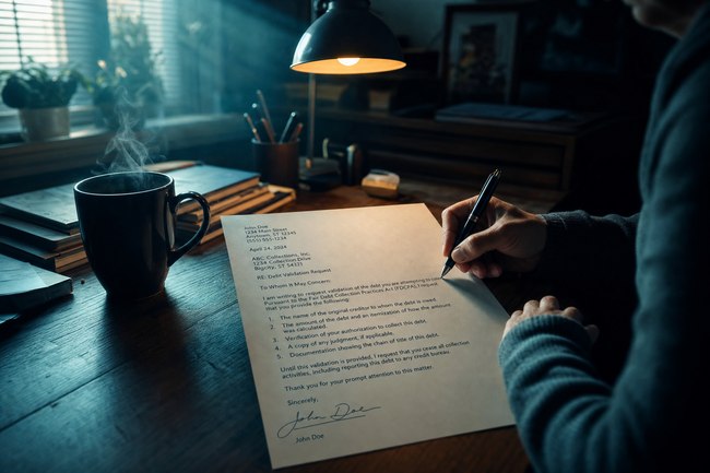 Writing a debt validation letter template to dispute debt with collection agency