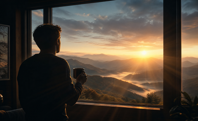 Person looking at sunrise symbolizing financial recovery after completing credit card hardship programs