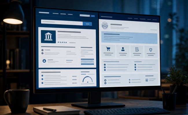 Computer screen showing the Better Business Bureau and FTC websites used for verifying company legitimacy
