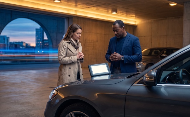 A person borrower checking vehicle eligibility before auto loan refinancing