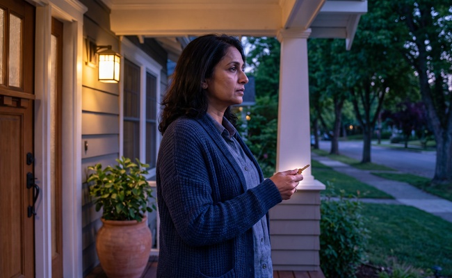 A person adult homeowner considers the risk of securing repair financing against the home.