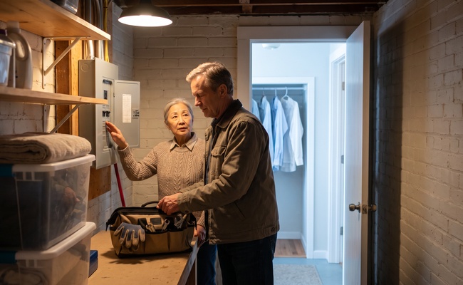A person adult household discusses the order of repair work while protecting the next bills.