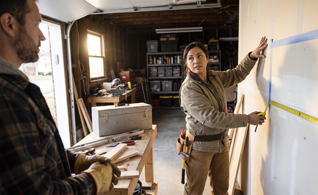 A person adult homeowner asks a contractor clear questions while comparing a major repair plan.