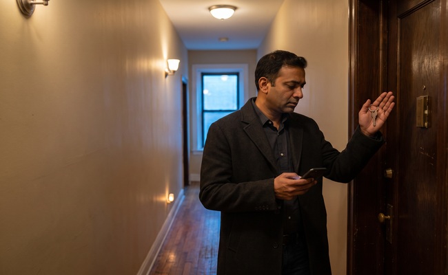 A person adult patient pauses a collection call while checking medical debt information carefully.
