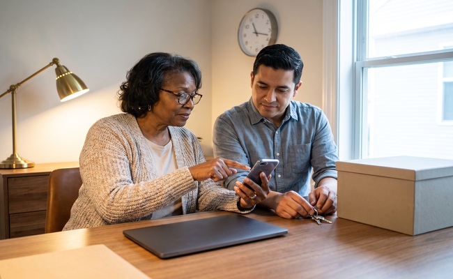A person organize medical-bill follow-up steps while protecting private information.
