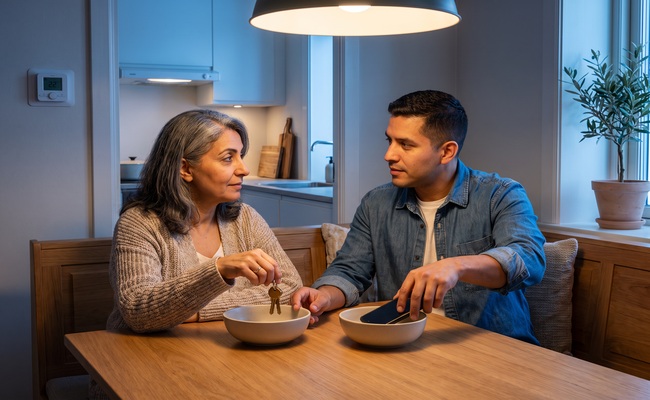 A person discuss a payment sequence that protects essentials after a utility bill enters collections.