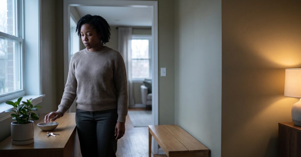 A person adult renter prepares to rent an apartment with bad credit while organizing a safer housing search.