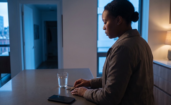 An adult organizes the first practical step after facing competing urgent bills.