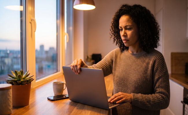An adult borrower prepares a focused question before contacting a student loan servicer.