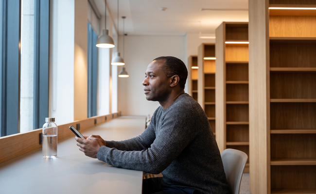 An adult borrower verifies the correct student loan servicer through an official account.