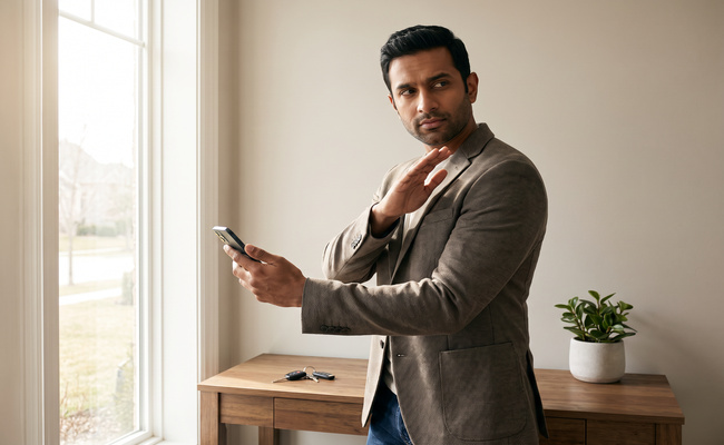 An adult borrower pauses before responding to an unverified student loan contact.