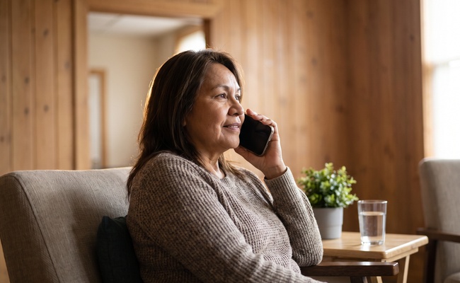 An adult borrower listens during a student loan rehabilitation question-and-answer conversation.