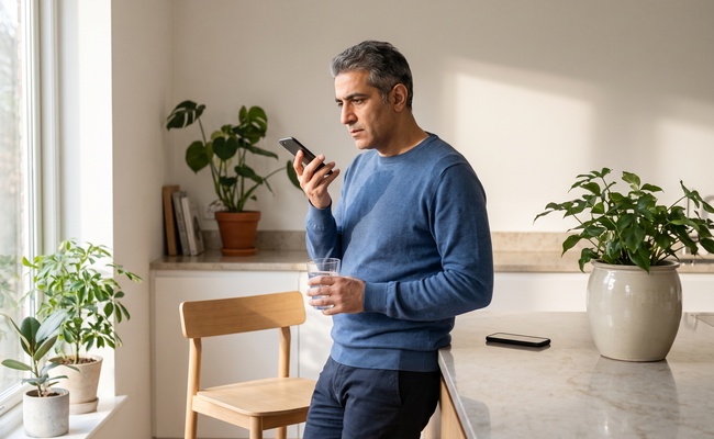 An adult borrower confirms payment, term, and repayment-plan details before federal loan consolidation.