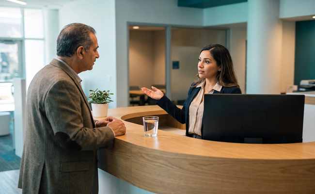 An adult borrower confirms student loan wage-garnishment facts with an official service representative.