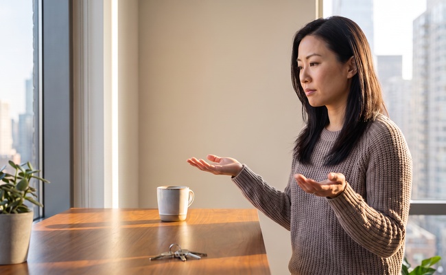An adult borrower pauses to recognize warning signs before responding to a student loan relief offer.