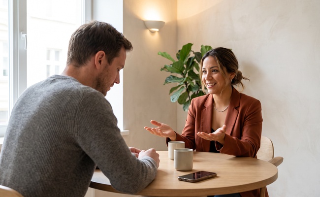 An adult taxpayer asks a counselor about IRS payment-plan costs and application requirements.