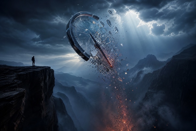 Shattering gauge as a visual metaphor for the credit score damage from charge-offs and collections