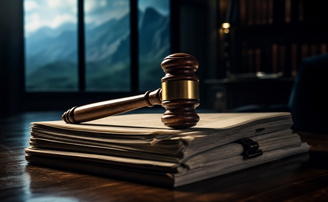 Judge gavel and legal documents representing court judgments for unpaid debt