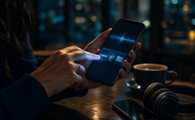 Phone user saving a collection voicemail timestamp and screenshot as digital evidence