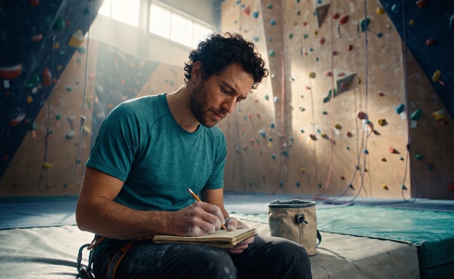 Climber writing down the exact charges he intends to dispute in writing.