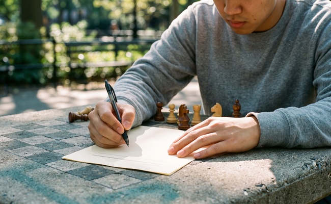 Close view of hands holding a pen above a blank signature line on a printed page.